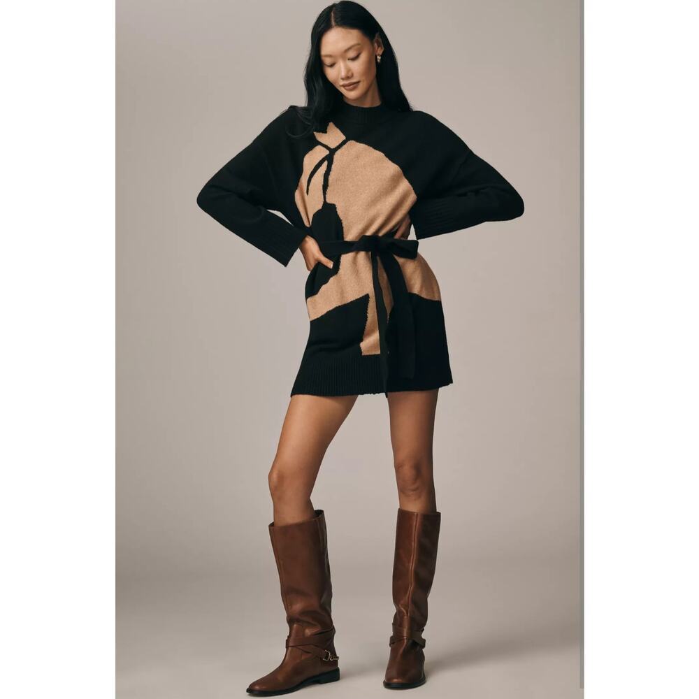 NWT Anthropologie Corey Lynn Calter Heidi Horse Sweater Mini Dress. Ret $198 - Picture 2 of 11